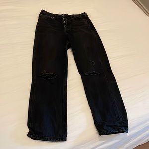 Denim Forum Aritzia The Joni High Rise Loose Black Jeans 26 Oversized